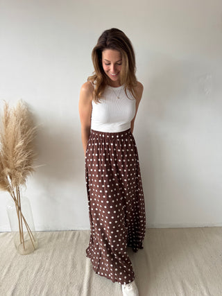 Brown polka dots skirt
