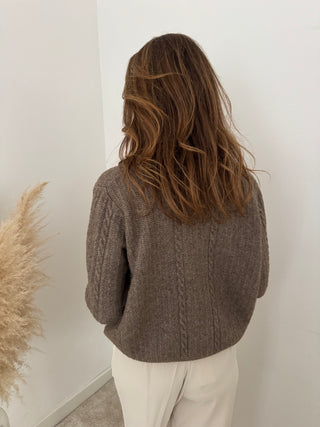 Pretty details taupe knit