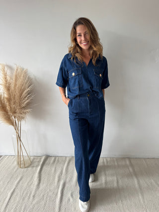 Blue denim co ord set