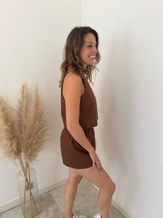 Brown linen summer set