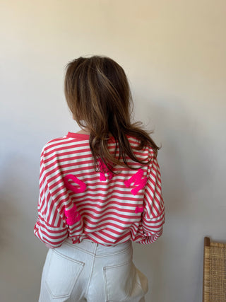 Pink mommy striped sweater