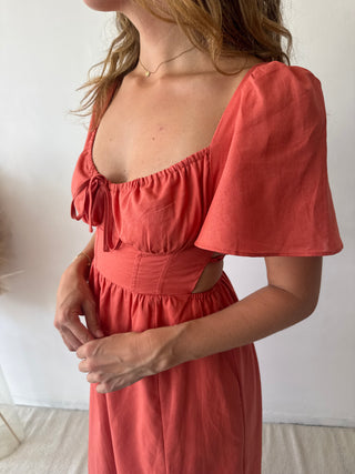 Terracotta maxi dress