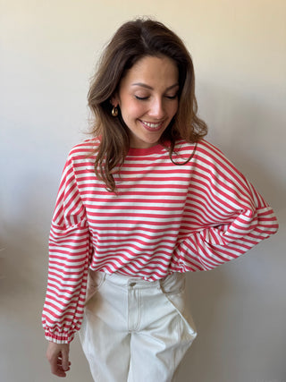 Pink mommy striped sweater
