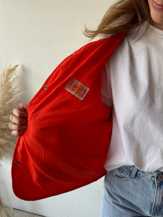 Orange teddy reversible jacket
