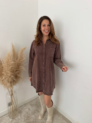 Brown denim dress