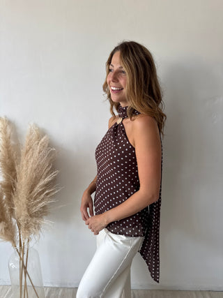 Polka dot brown top
