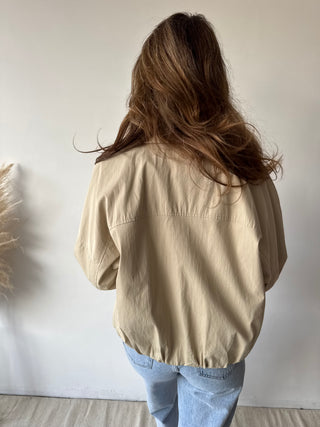 Blue striped detail trench jacket