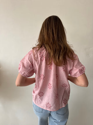 Pink flowered top