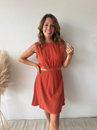 Terracotta cut out dress