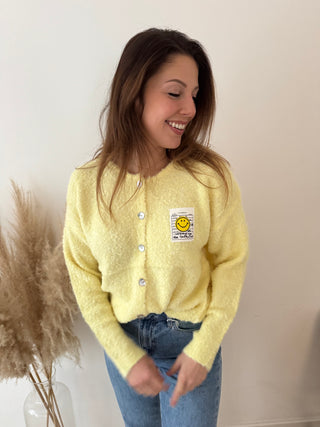 Yellow smiley knit