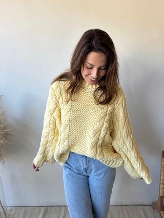 Yellow cable knit