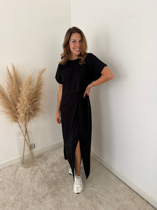 Soft black knot dress