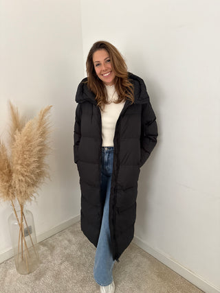 Black puffer coat