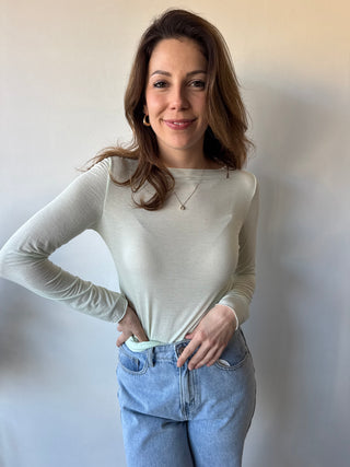 Soft cashmere light mint top