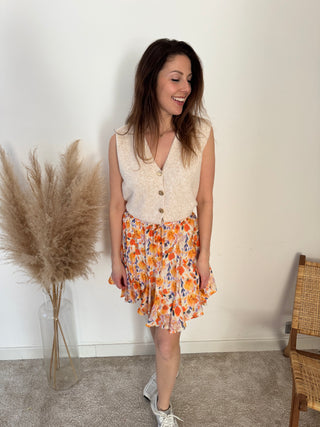 Yellow flowers summer skirt