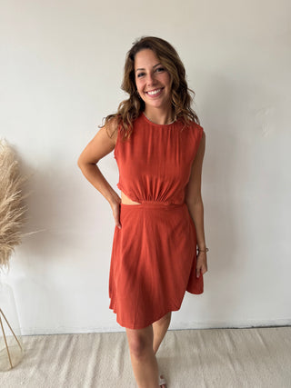 Terracotta cut out dress