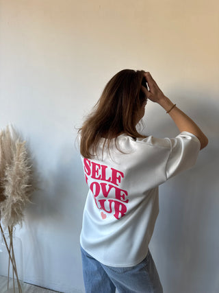 Red self love club t-shirt