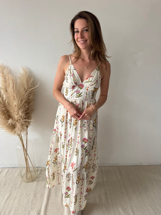 Spring flowers white dress