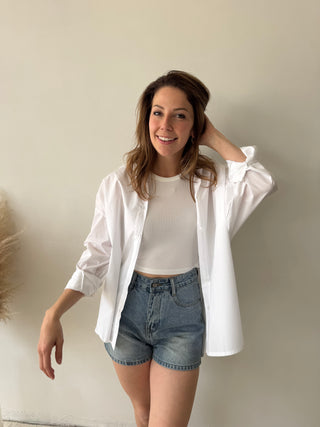 White let me shine shirt