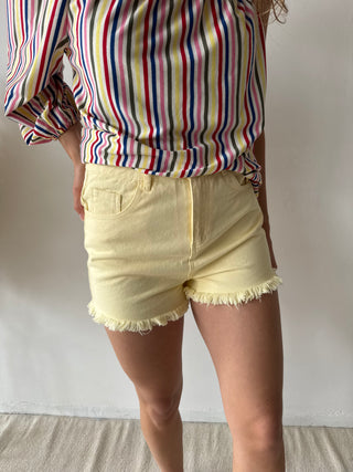 Yellow denim short