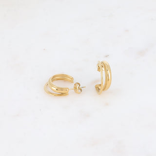 Double gold earrings