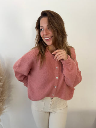 Pink button cardigan