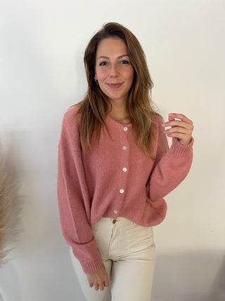 Pink button cardigan