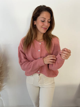 Pink button cardigan