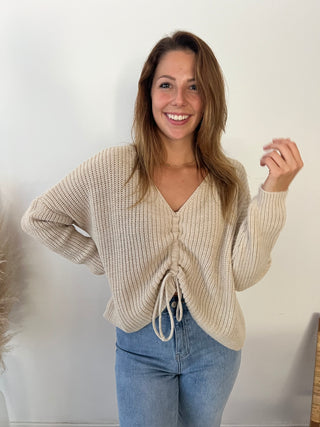 Beige tied knit