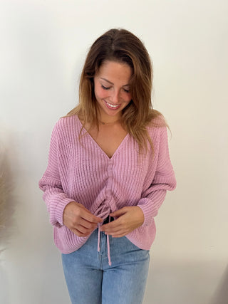 Pink tied knit