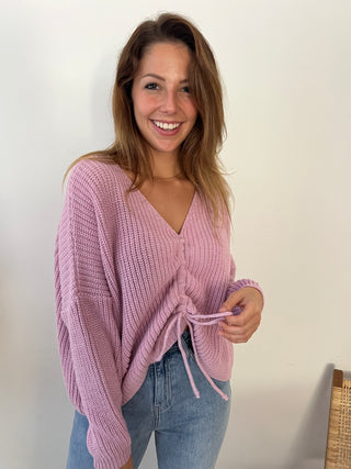 Pink tied knit