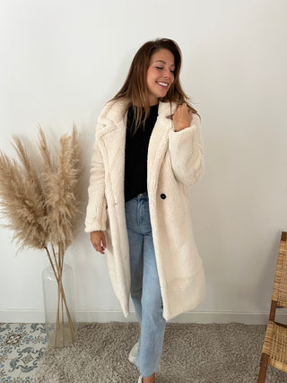 Beige teddy coat