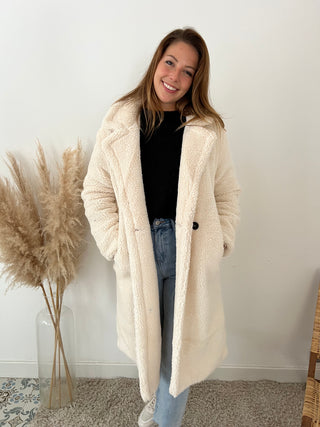 Beige teddy coat