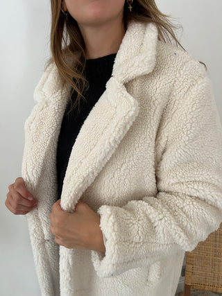 Beige teddy coat
