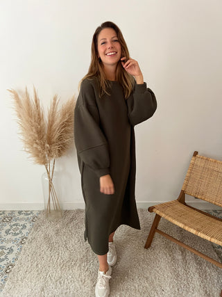 Kaki Sophia sweater dress