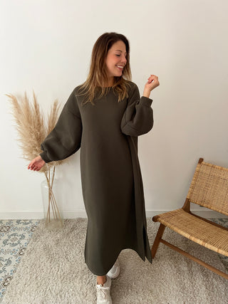 Kaki Sophia sweater dress