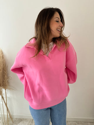 Pink polo sweater