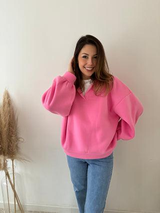 Pink polo sweater