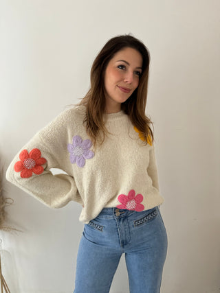 Justine's favorite flowers knit
