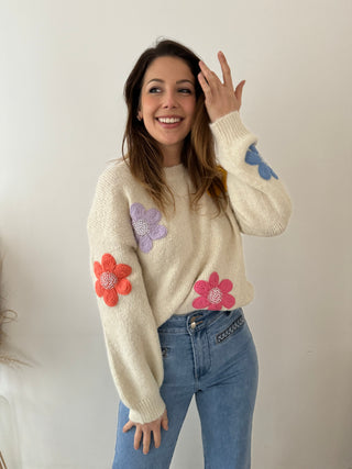 Justine's favorite flowers knit