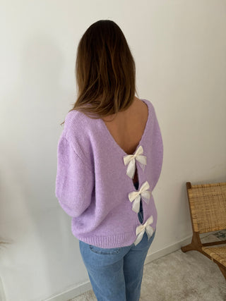 Bow back details lila knit