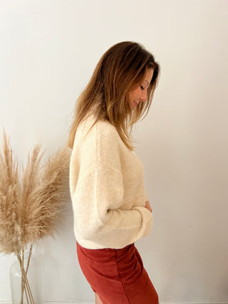Soft beige turtleneck knit