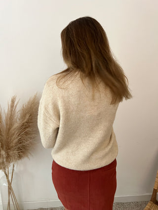 Soft beige turtleneck knit