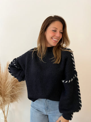Favorite dark blue lily knit
