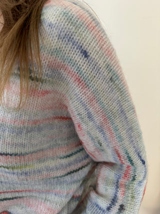 Colorful V neck soft knit