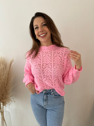Pink lace top