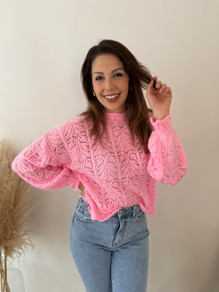 Pink lace top