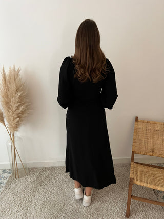 Black split dress