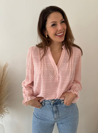 Pretty pattern pink blouse