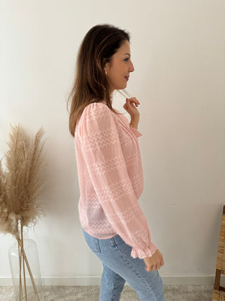 Pretty pattern pink blouse